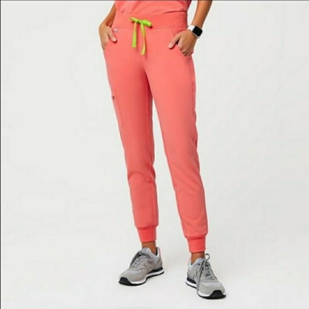 Figs womens hot coral Zamora joggers